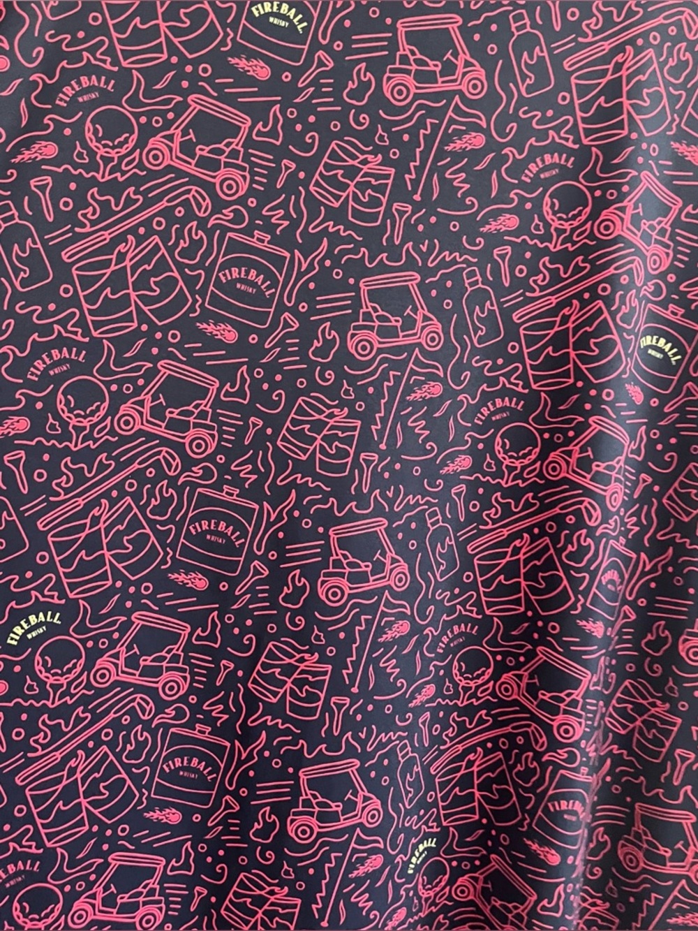 Sunday Swagger Fireball Blaze Golf Polo Men's 2XL Fireball Whisky Red Black - Picture 8 of 13